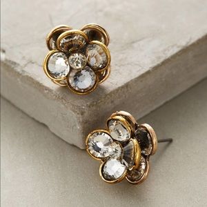 Anthropologie Statement Gold Flower Earring